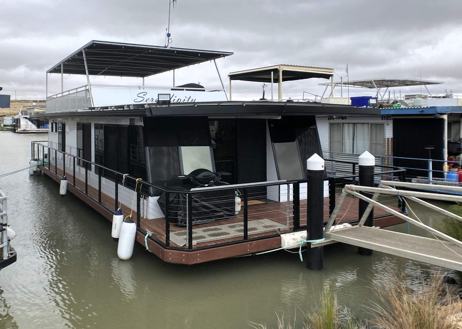 "Serendipity" Modern Two Decked Off Grid Houseboat