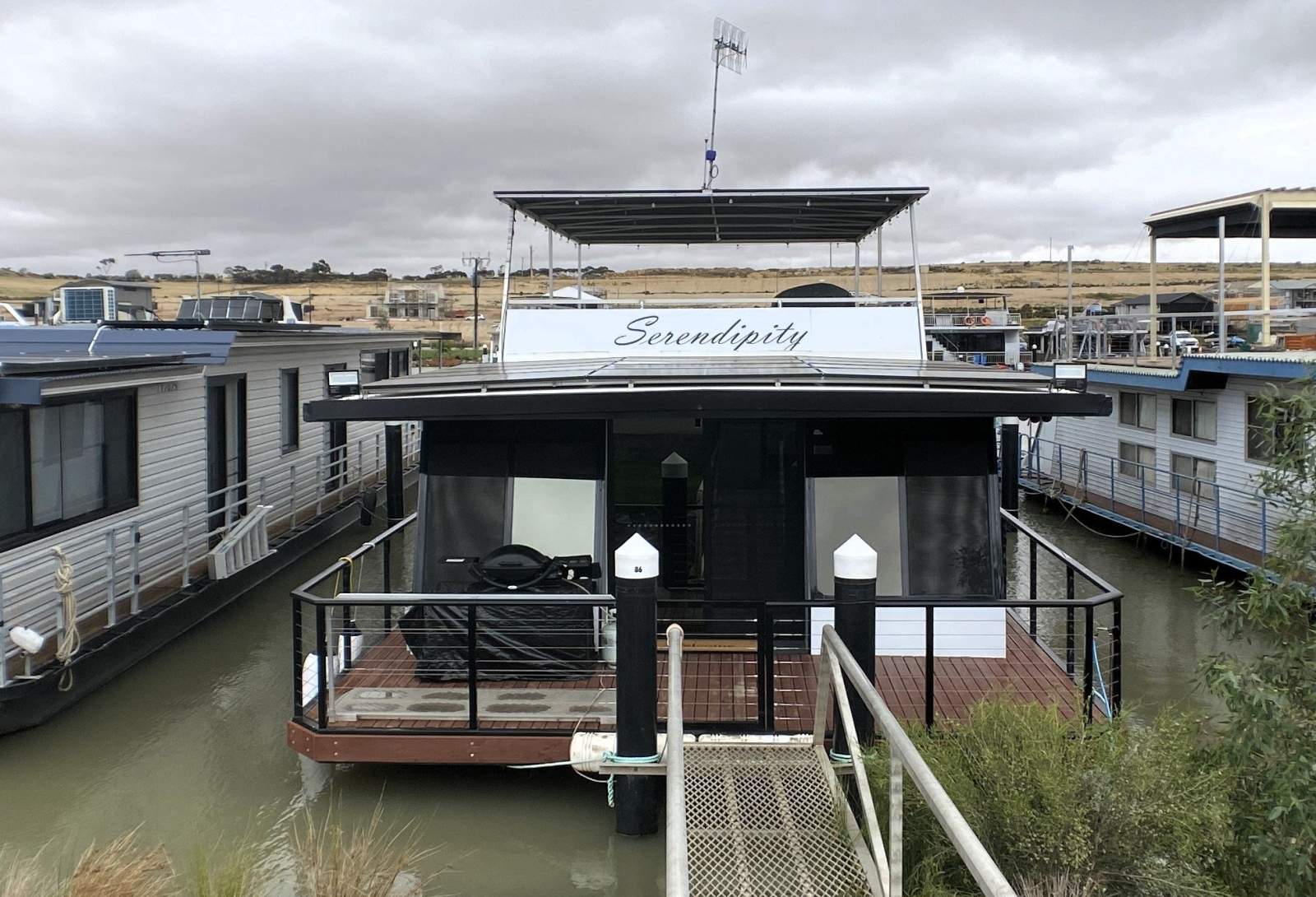 "Serendipity" Modern Two Decked Off Grid Houseboat