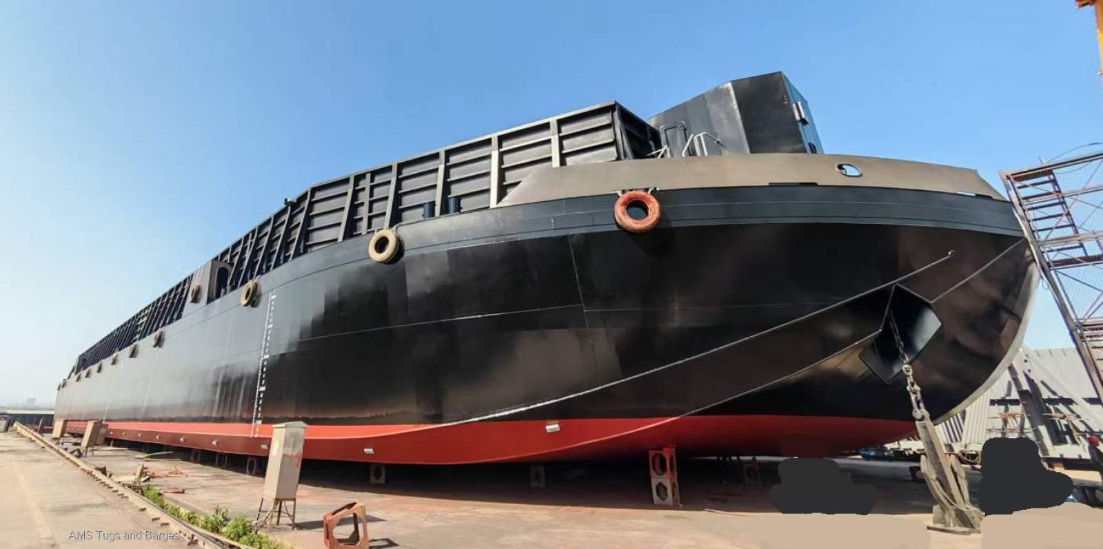 BRAND NEW 330FT X 90FT X 2FT DECK CARGO BARGE:Spoon Bow