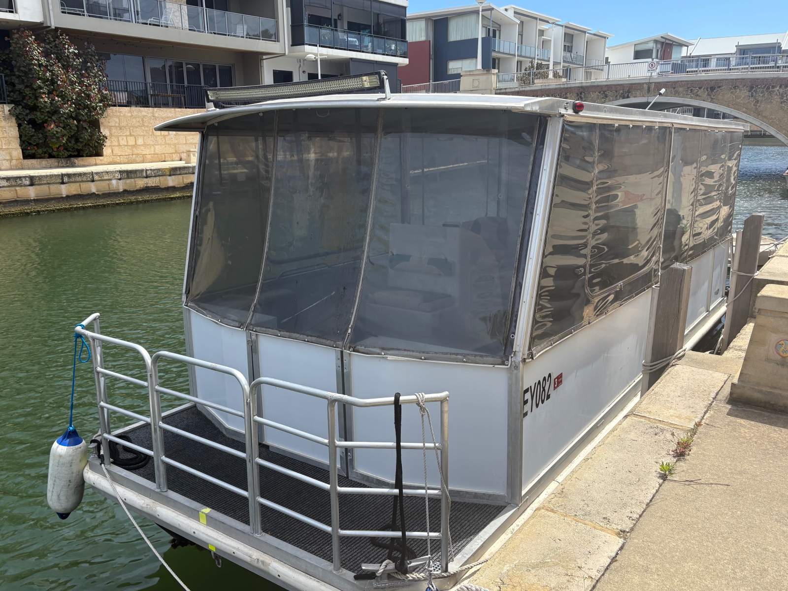 Bouvard Marine Pontoon Day Tripper Ex survey delightful family vessel with low hrs!