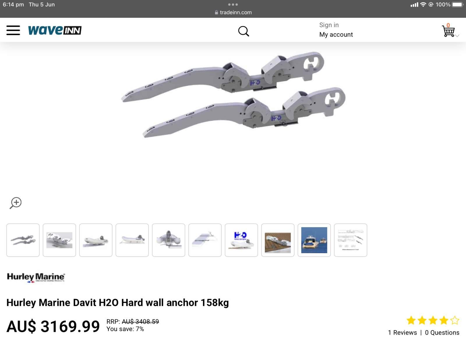 Hurley H20 Davit set