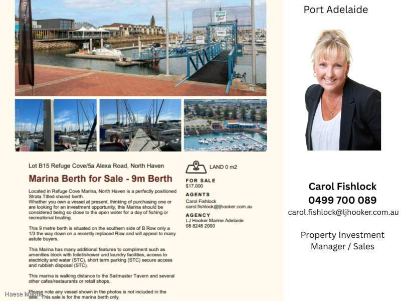 9mt Marina Berth for Sale - Refuge Cove