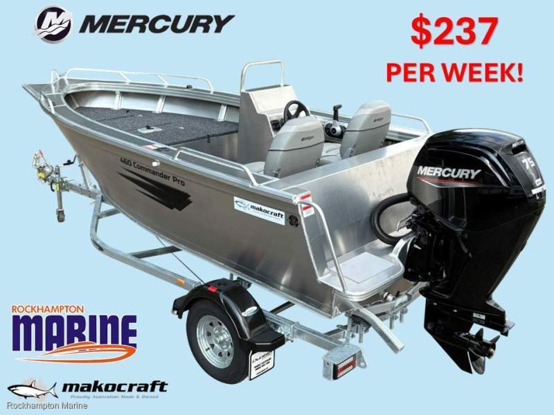 Makocraft 460 Commander Pro Side Console + 75HP MERCURY BOAT PACKAGE!!