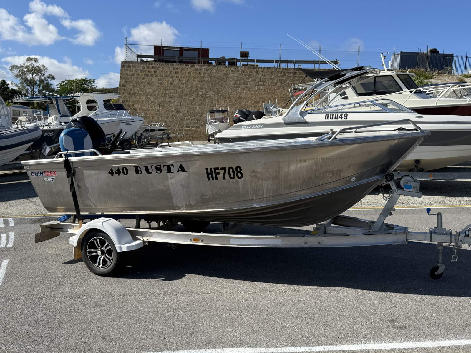 Quintrex 440 Busta 2025 model 152hrs old with service documents