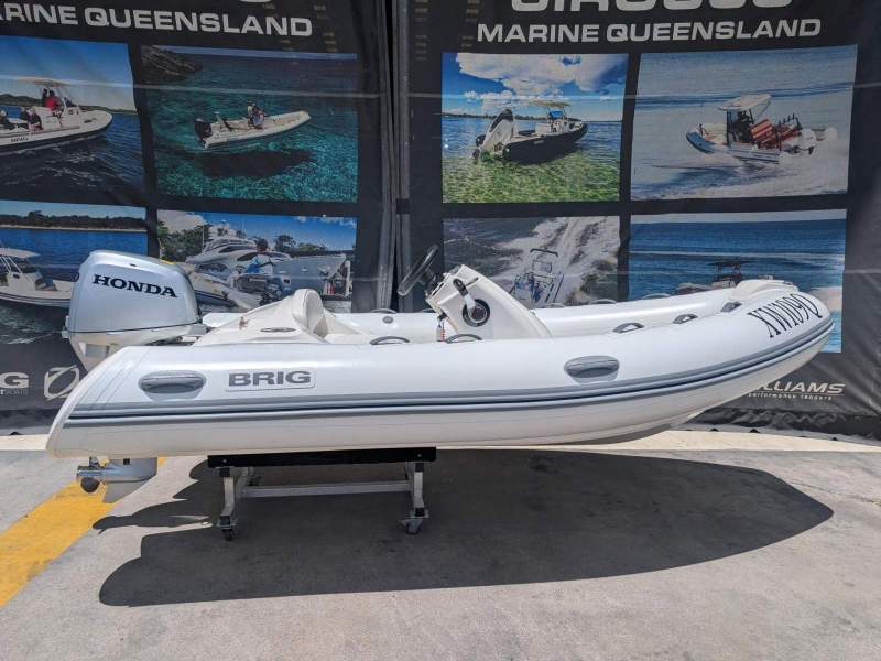 Brig Eagle 380 fibreglass centre console RIB with hypalon tubes