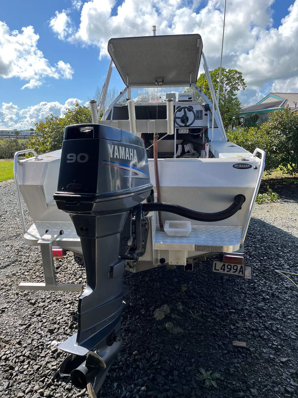 Surtees 550 Workmate Hard Top 90hp yamaha and fully galvanised trailer with pow