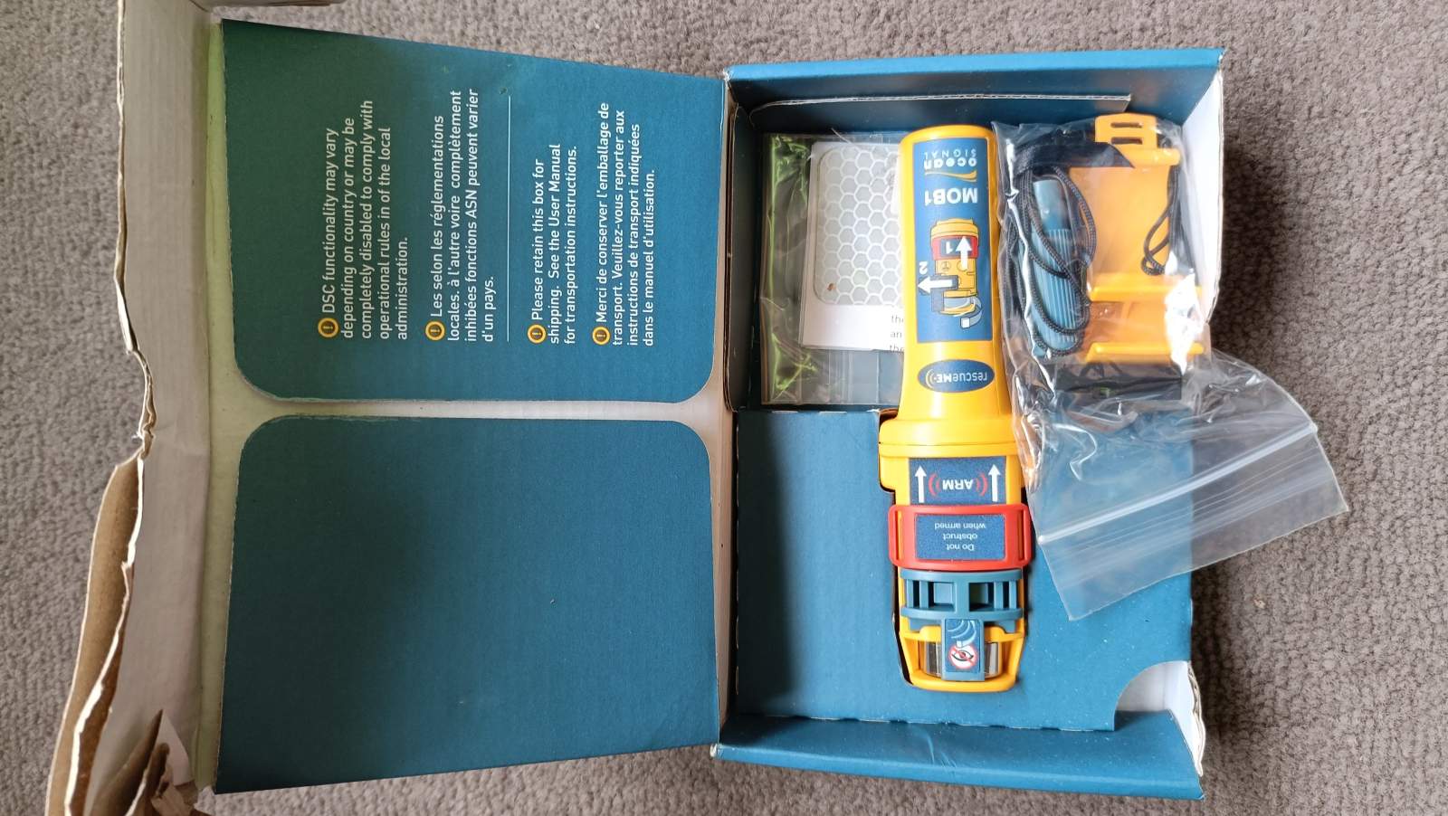 RescueME MOB1.. AIS Man Overboard (MOB) device with integrated VHF DSC.