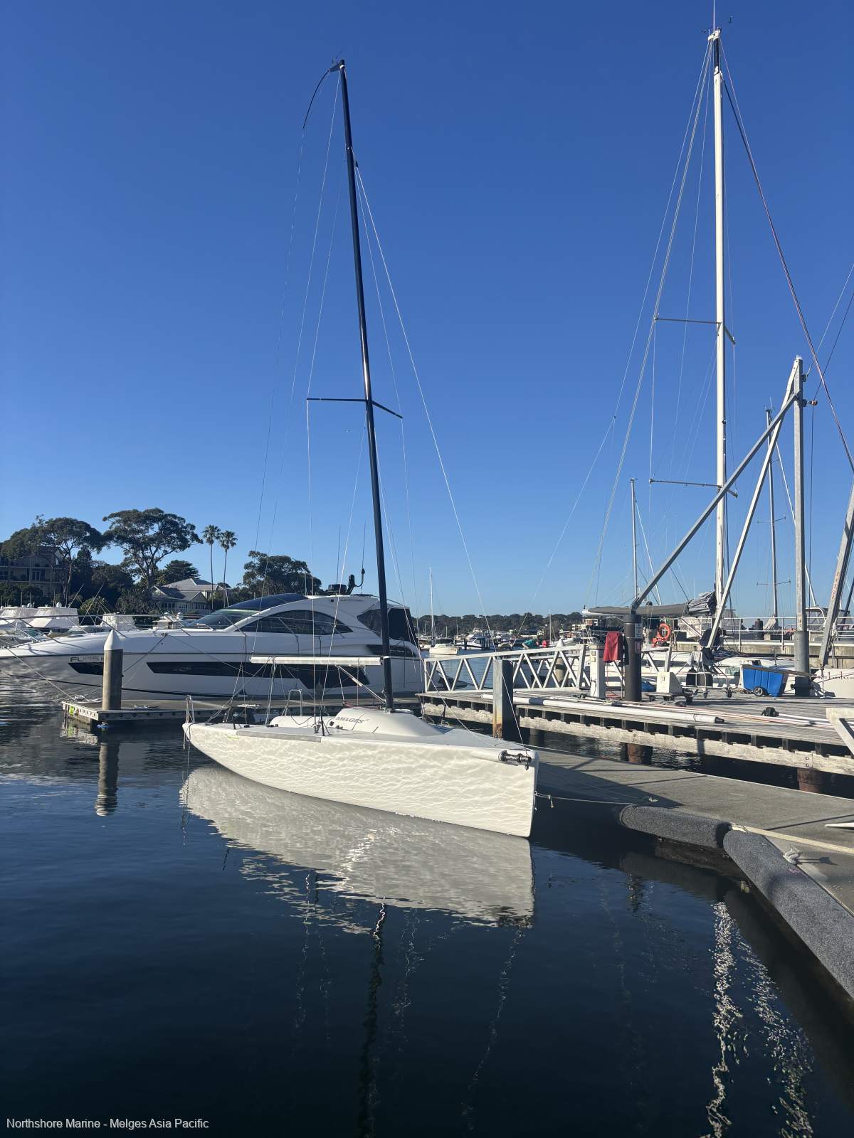 Melges 24 On Trailer, recently rejuvinated Sportsboat:AUS 514 at doc 2025