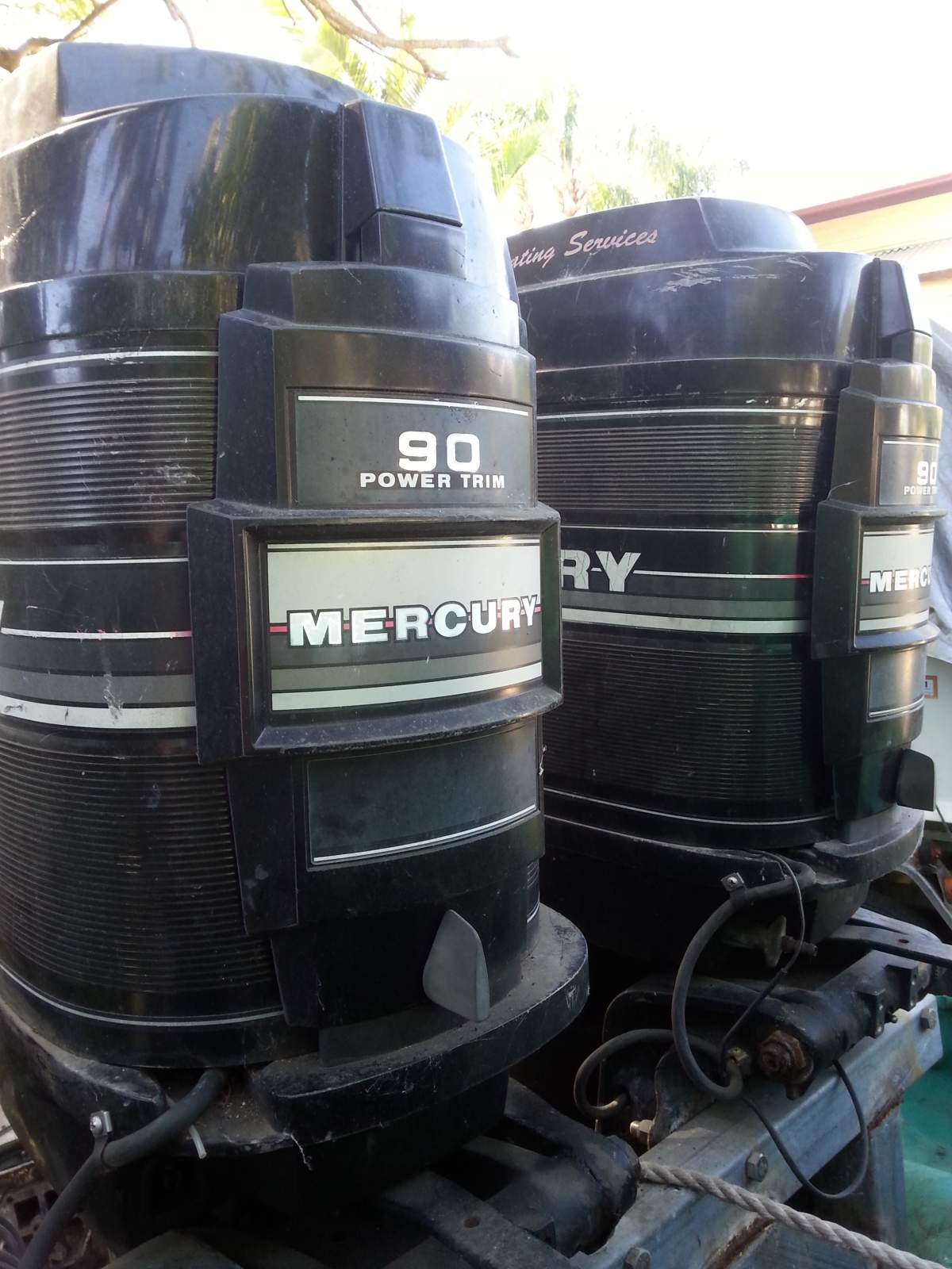 90HP MERCURY OUTBOARD x 2, STRAIGHT 6s, 1988 Model $1950 for both