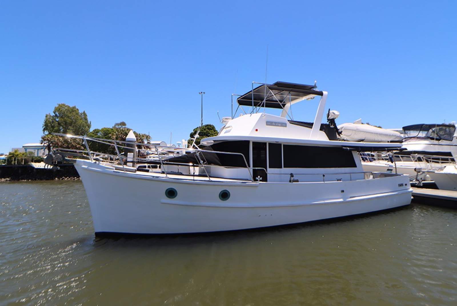 Botterill 41 Raised Deck Flybridge Cruiser Ex Navy work boat