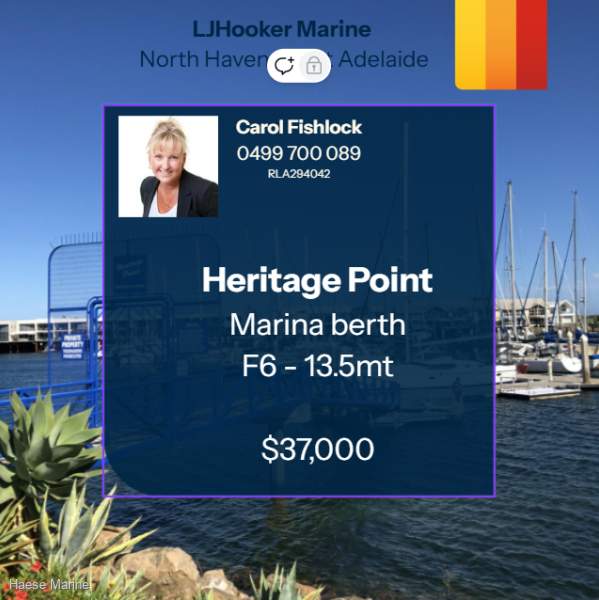 Awesome 13.5 mt berth for sale