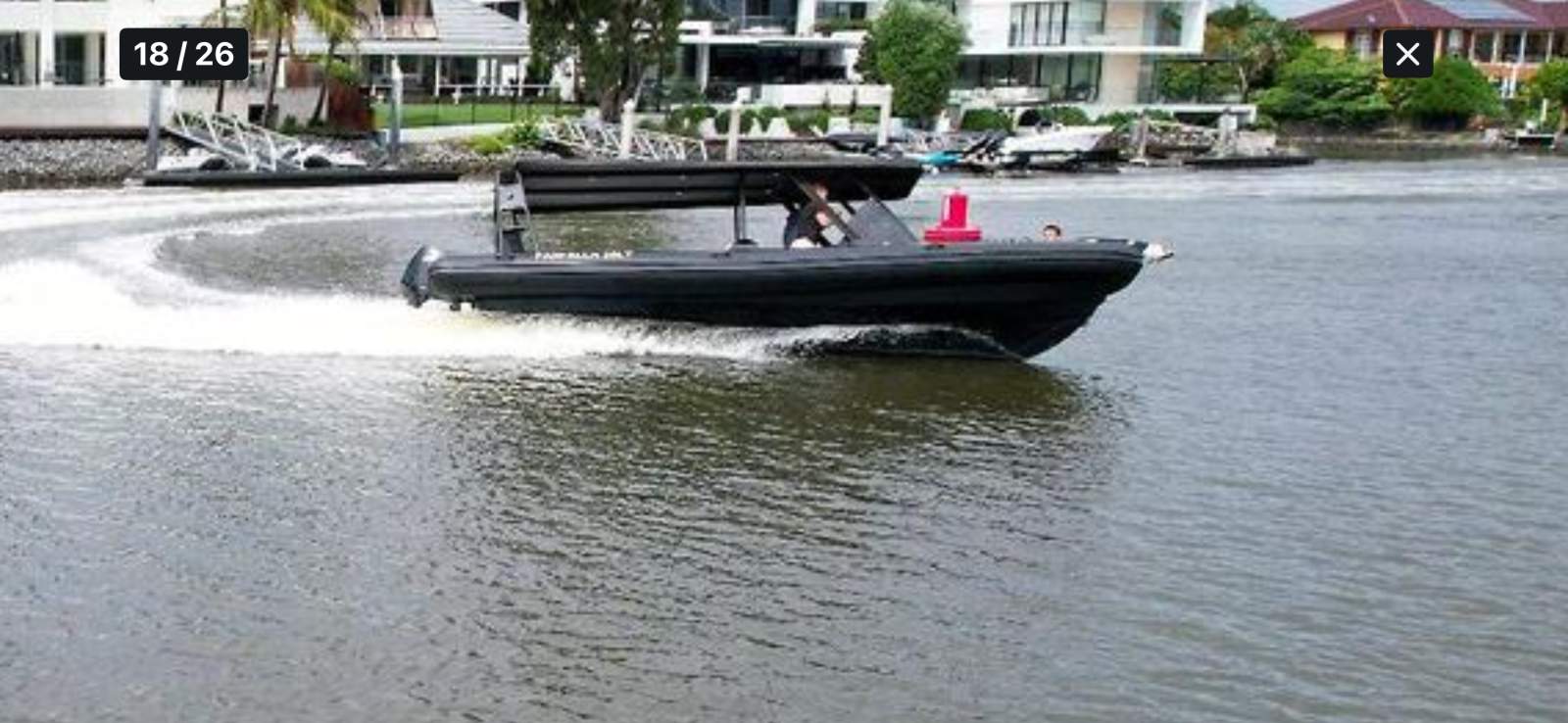 Farfalla 28 Long Top RIB on trailer