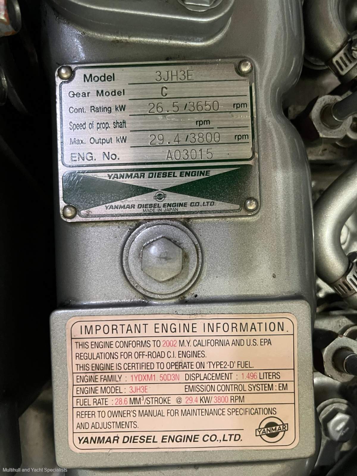 Used Yanmar 3JH3E Diesel Motors
