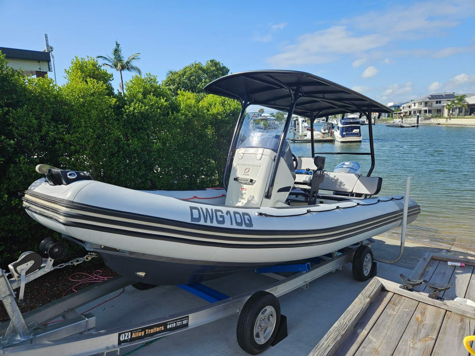 Zodiac Open 6.5 Fibreglass centre console RIB with hypalon tubes