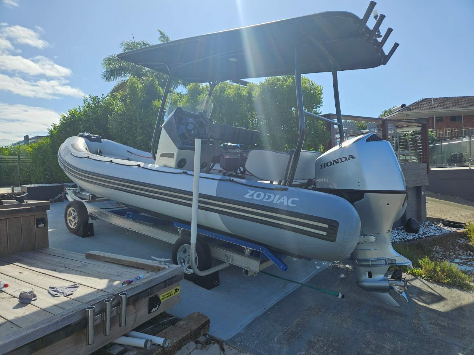 Zodiac Open 6.5 Fibreglass centre console RIB with hypalon tubes