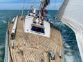 Nautor Swan 44 Mark II - exhilarating performance with enduring elegance:Germu00e1n Frers much-admired sleek deck profile - a signature of the Swan 44 Mark II.