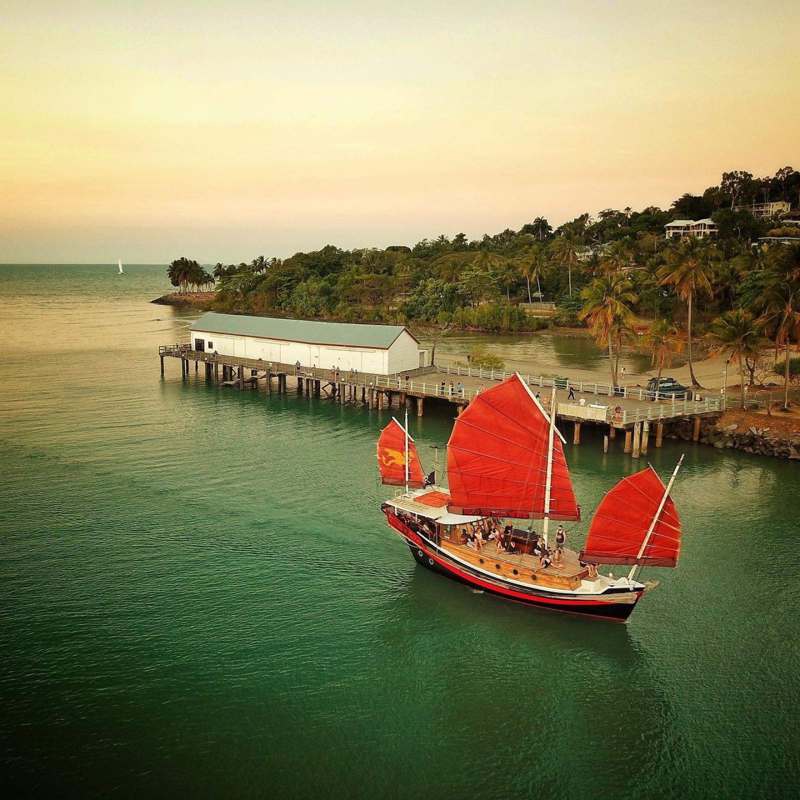 Sail Craft Original Chinese Junk Boat, 1969:Sailing past Sugar Wharf
