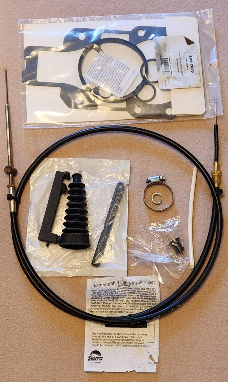 SIERRA Lower Shift Cable Kit for Mercruiser Alpha 1 Gen 2 / 18-2603