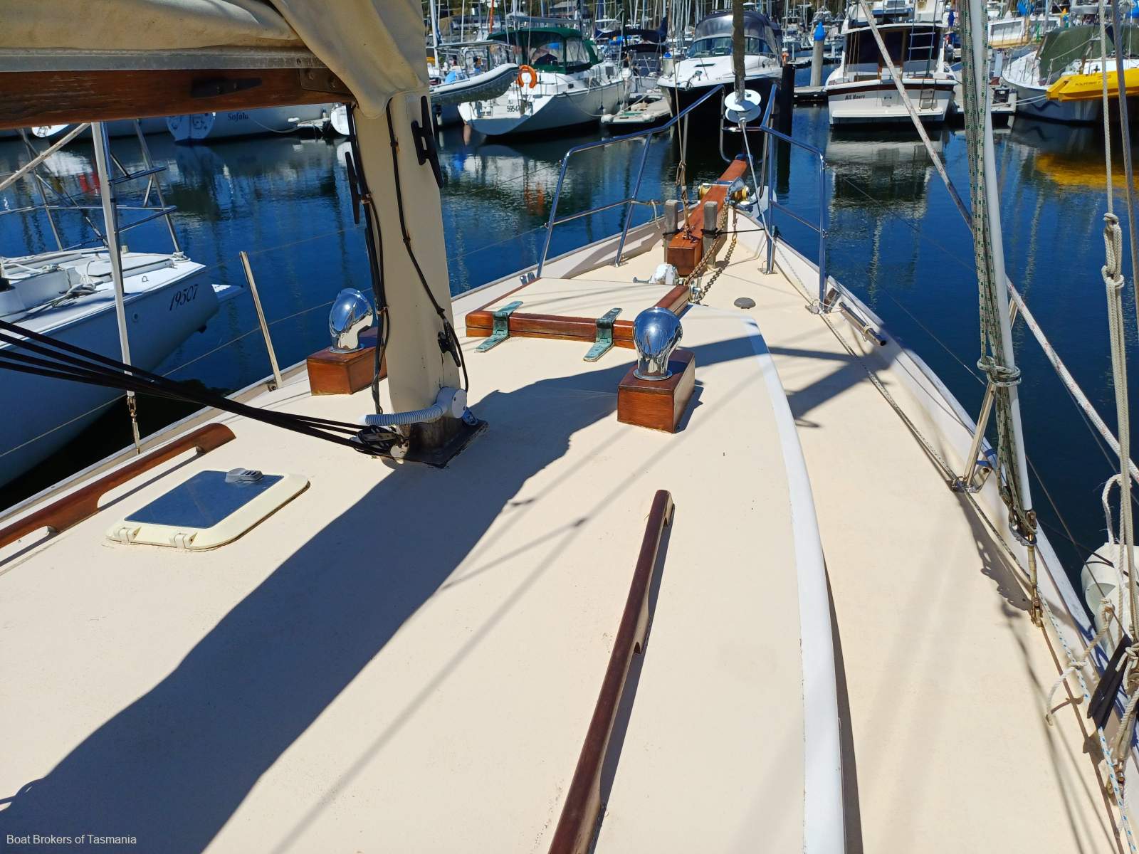 ALCAIRO Wilson Bros Pilothouse Motor Sailer Boat Brokers of Tasmania