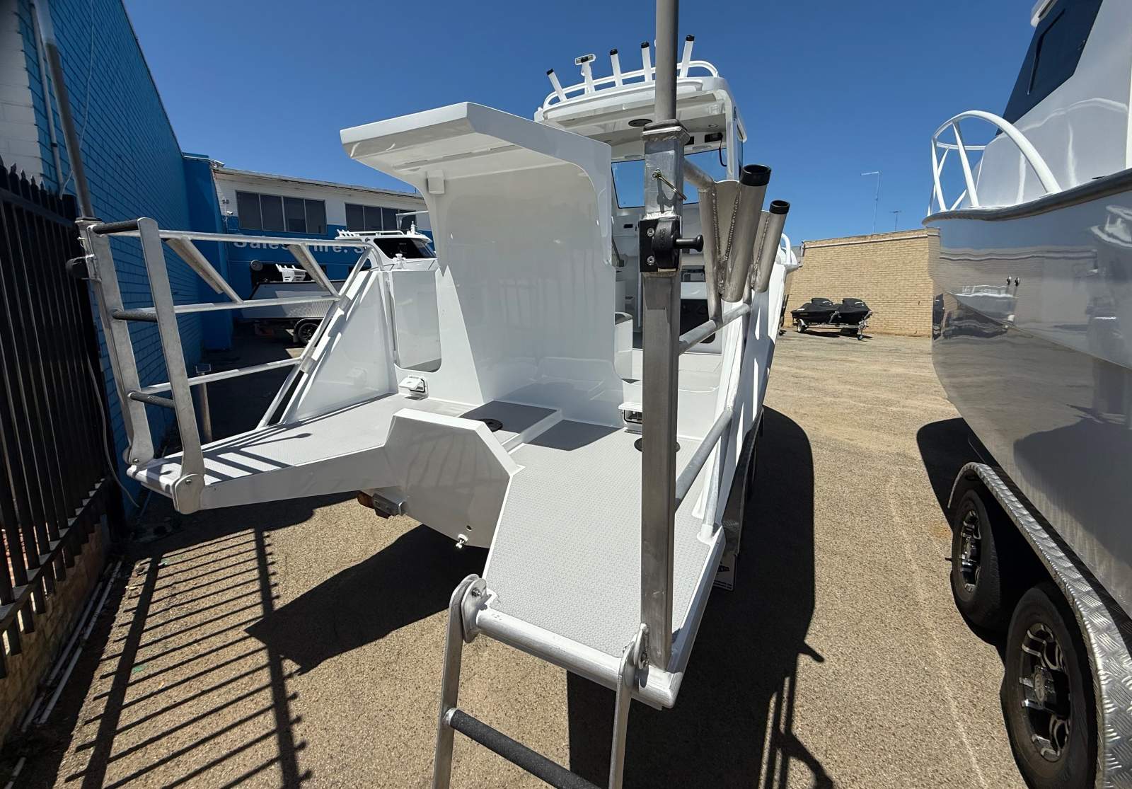 Lux Custom Boats 6100WA Transom Cage Modification Package 1 Stock Vessel