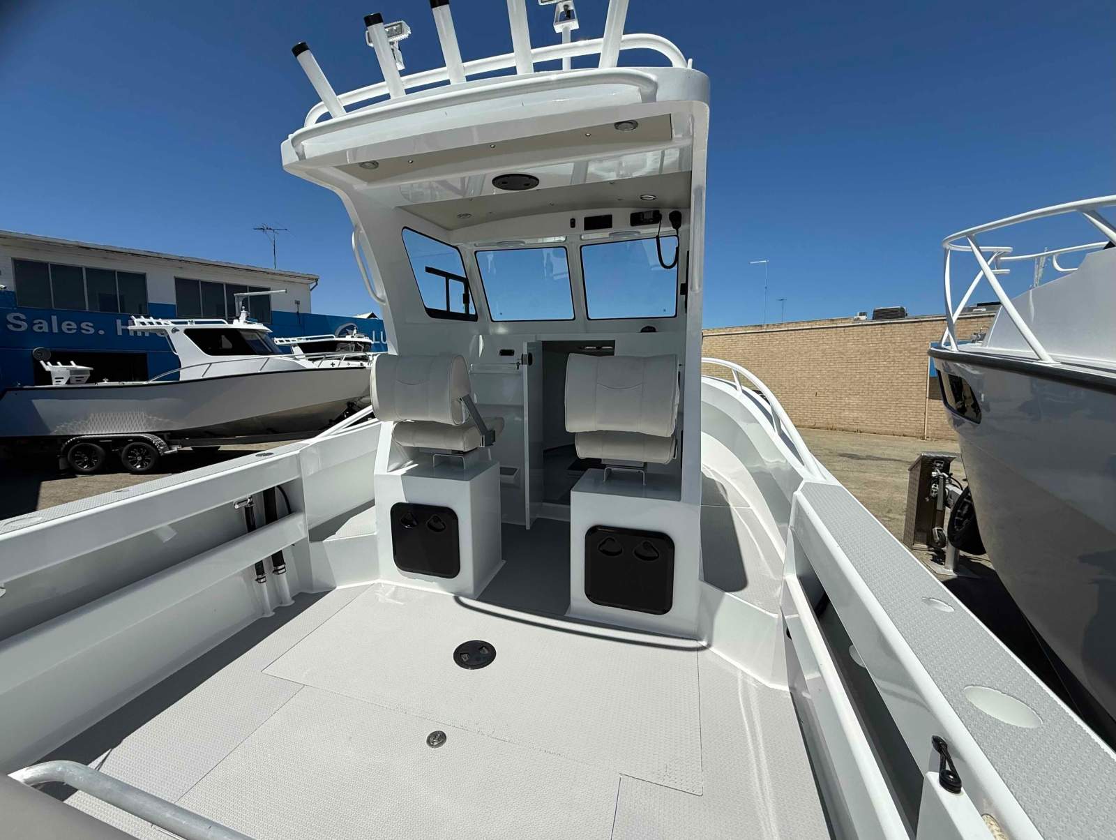 Lux Custom Boats 6100WA Transom Cage Modification Package 1 Stock Vessel