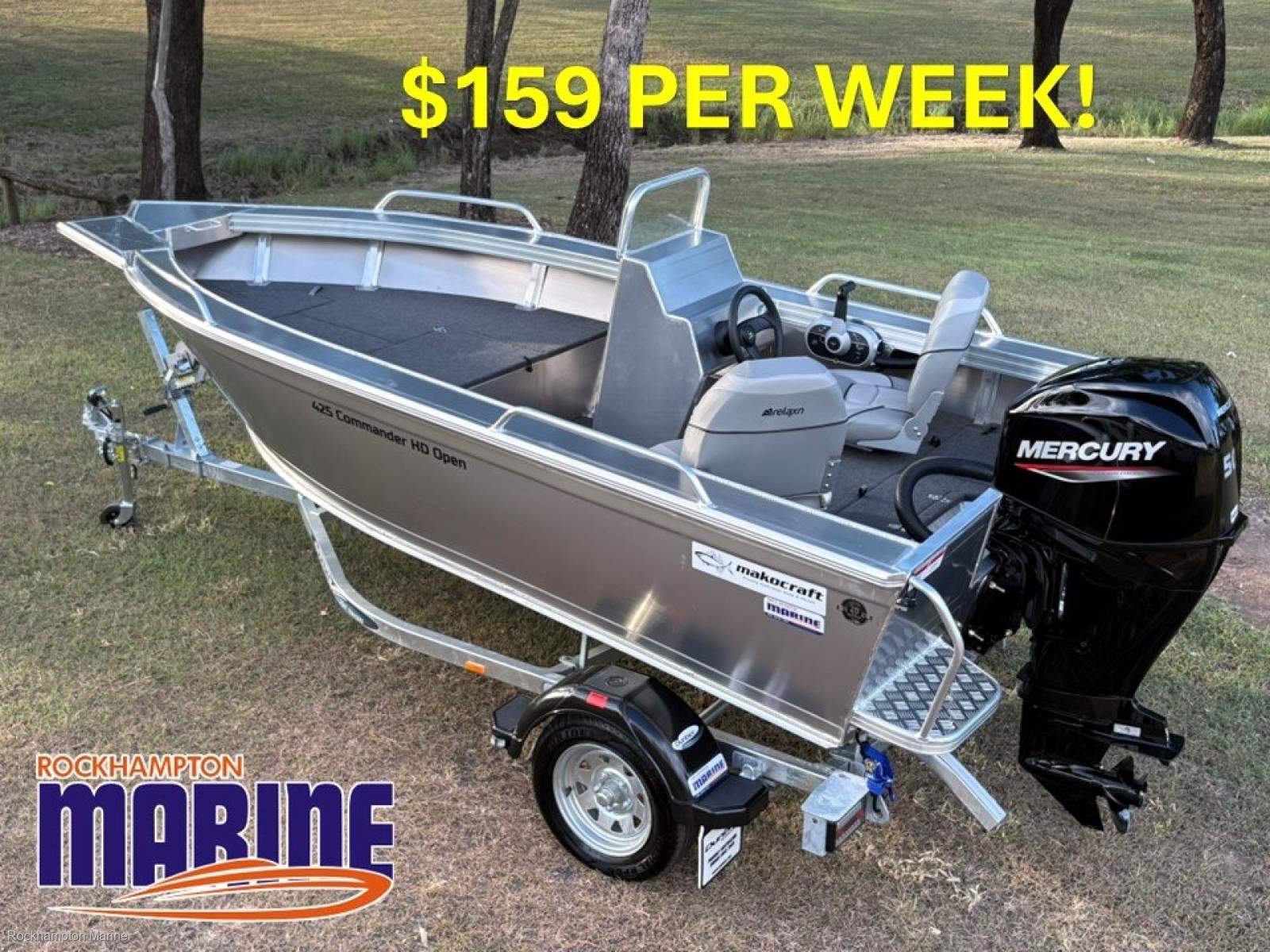 Makocraft Commander 425 Hd Open Side Console BOAT PACKAGE WITH 50HP MERCURY!