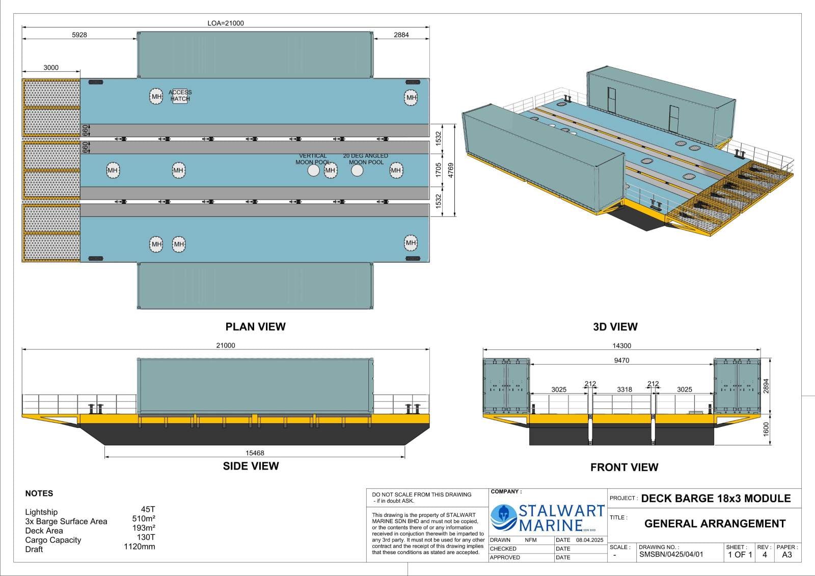 Stalwart Marine Barge - Deck Barge 18x3