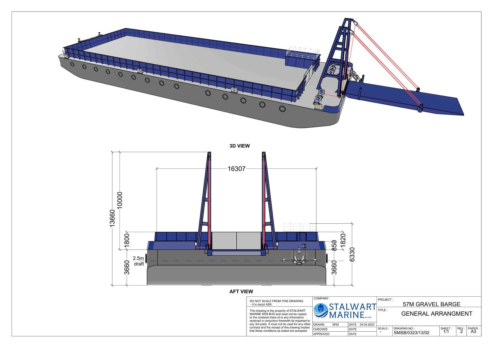 Stalwart Marine Barge - Gravel Barge 57m