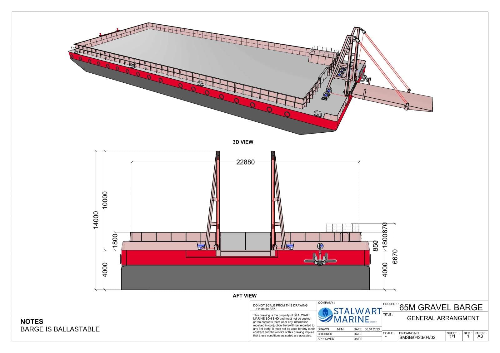 Stalwart Marine Barge - Gravel Barge 65m x 25