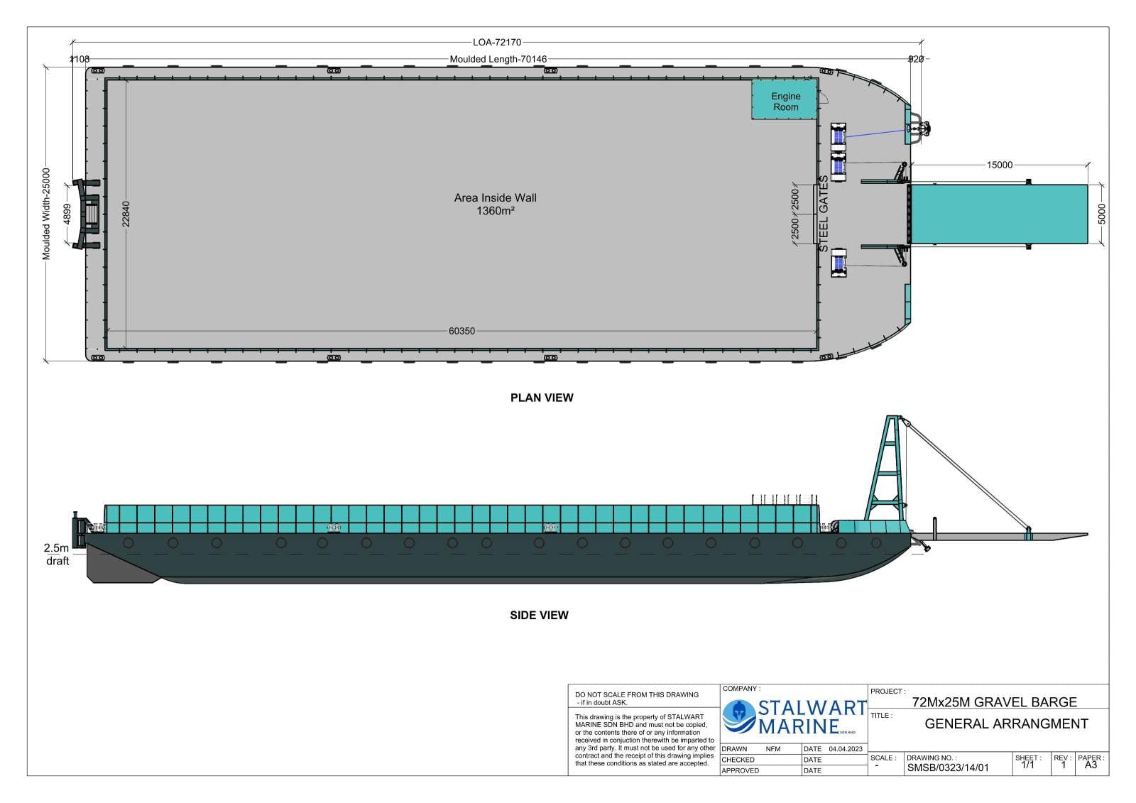 Stalwart Marine Barge - Gravel Barge 70m x 25