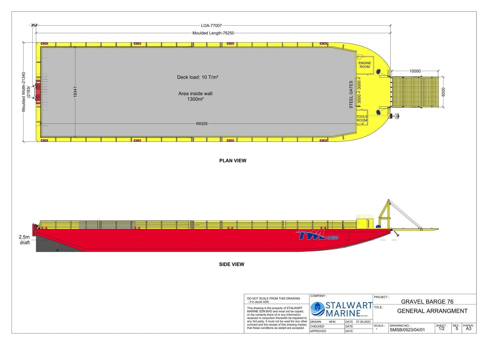 Stalwart Marine Barge - Gravel Barge 76m