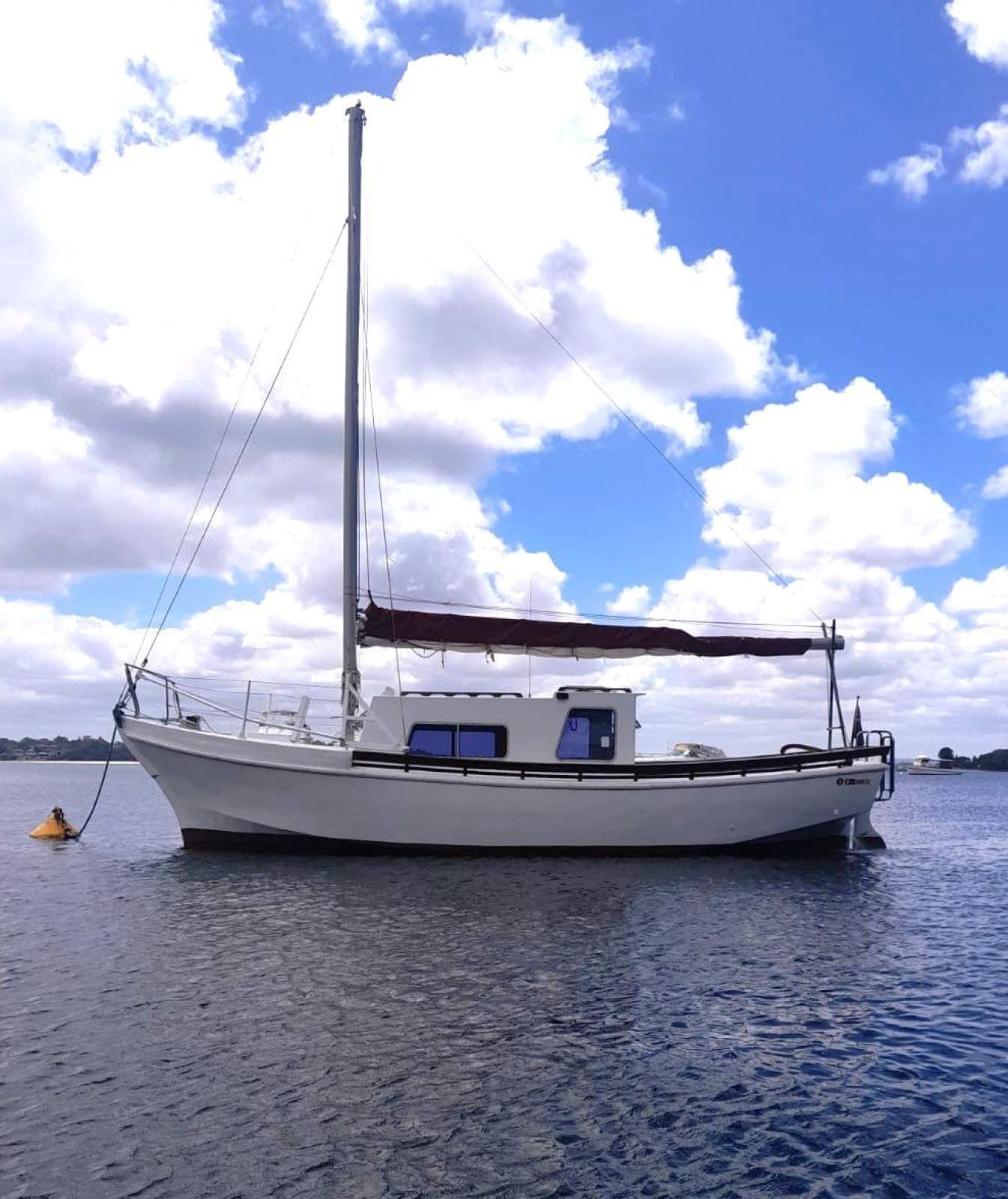 Gaff rigged motor sailer