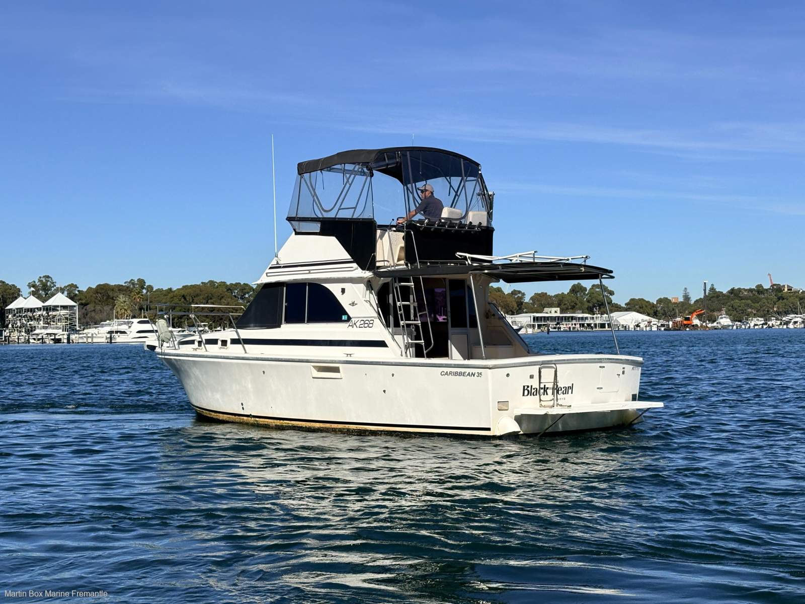 Caribbean 35 Flybridge Cruiser With Updated Mezzanine Galley