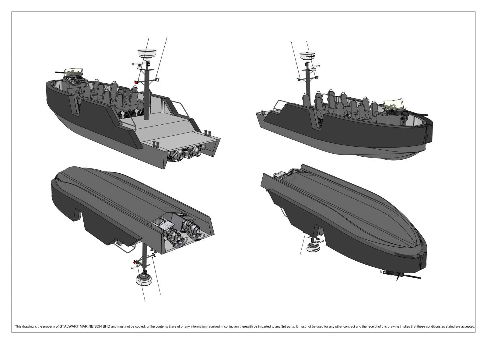 Stalwart Marine Patrol AirRide Xpress 8.8 Inboard Open Layout