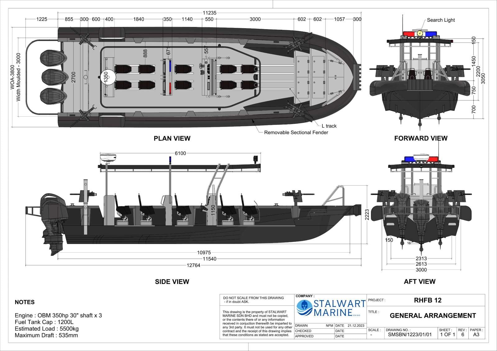 Stalwart Marine Patrol RHIB 12 Pirate Boat