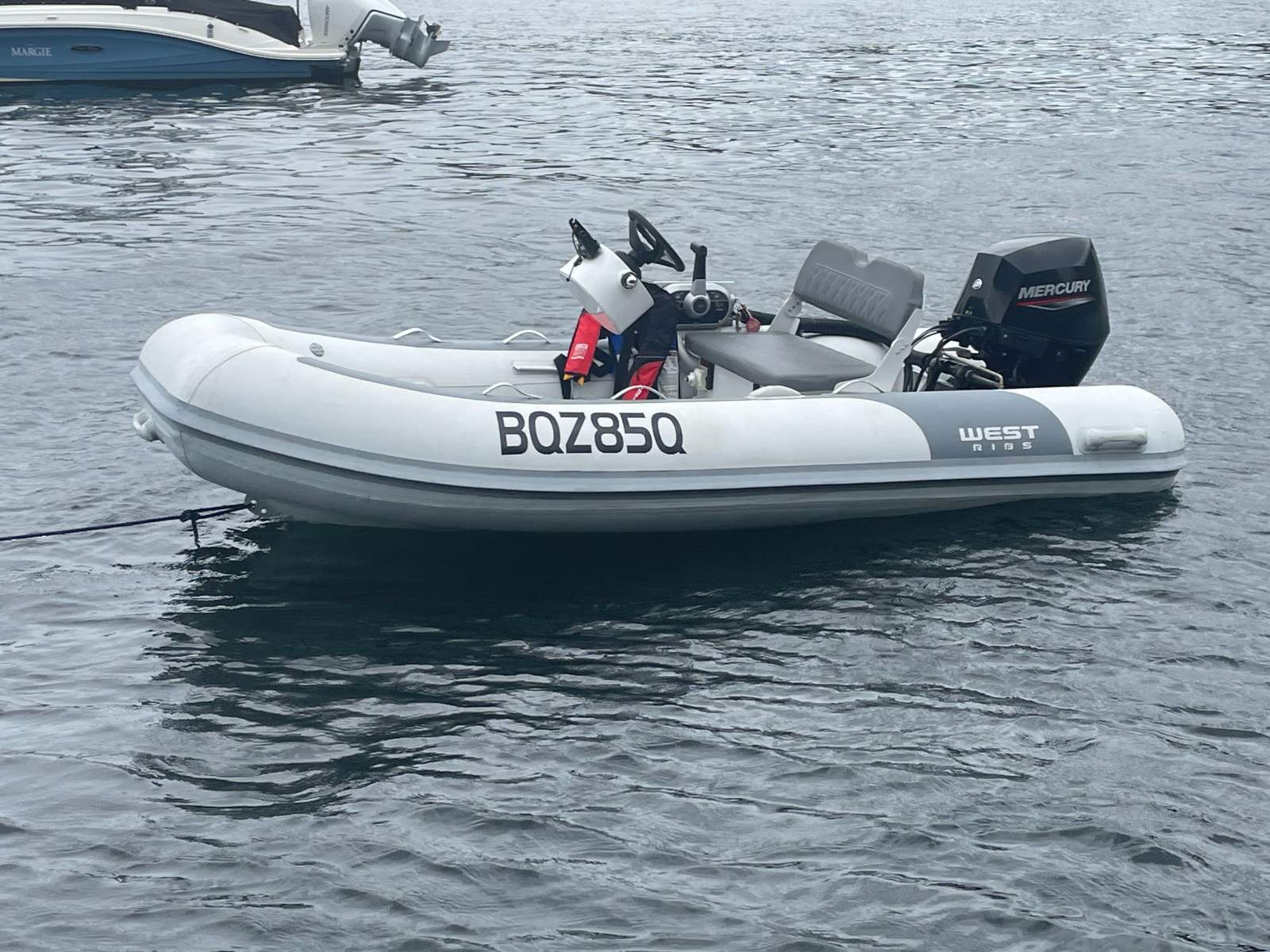 West Ribs Thomson 340 with 25 hp Mercury motor