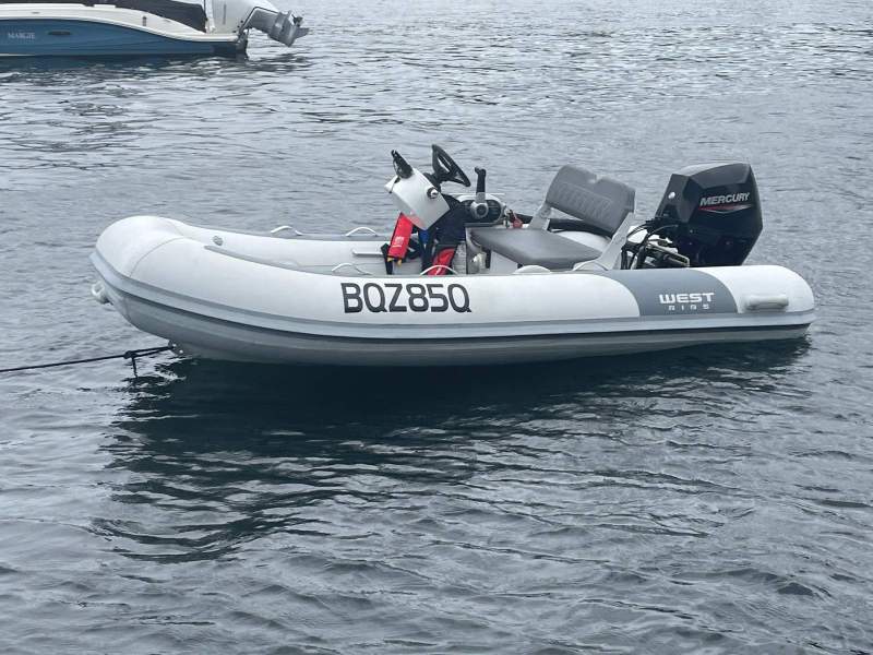 West Ribs Thomson 340 with 25 hp Mercury motor