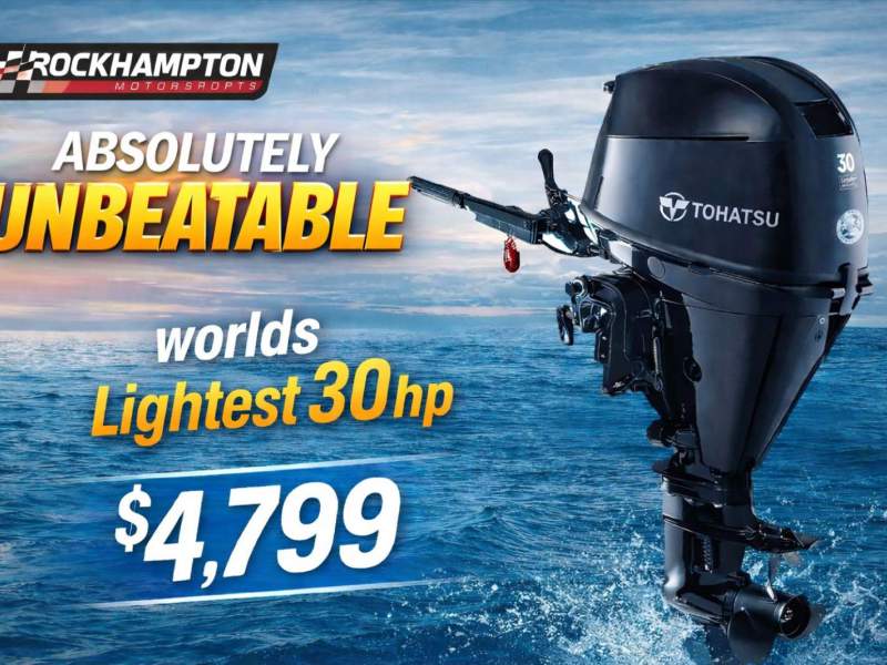 TOHATSU 30HP - LONG SHAFT - MANUAL START - MANUAL TILT