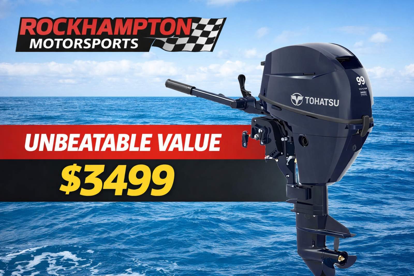 TOHATSU 9.9HP - SHORT SHAFT - MANUAL START - MANUAL TILT