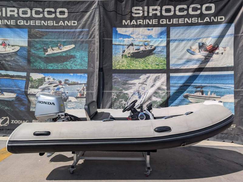 Brig Falcon 350HT fibreglass centre console RIB with hypalon tubes