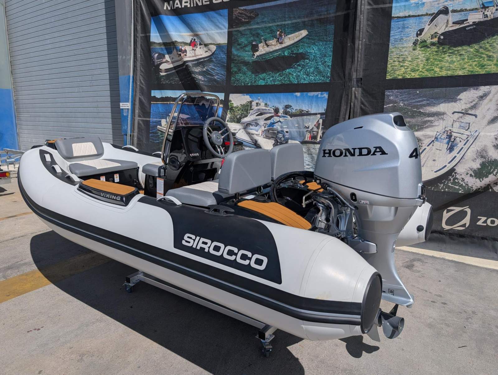 Sirocco Rib-Alloy V360 Alloy centre console RIB with hypalon tubes