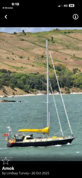 Van De Stadt Samoa Hull, deck, keel, engine, mast & lots lots more:SV Amok motoring