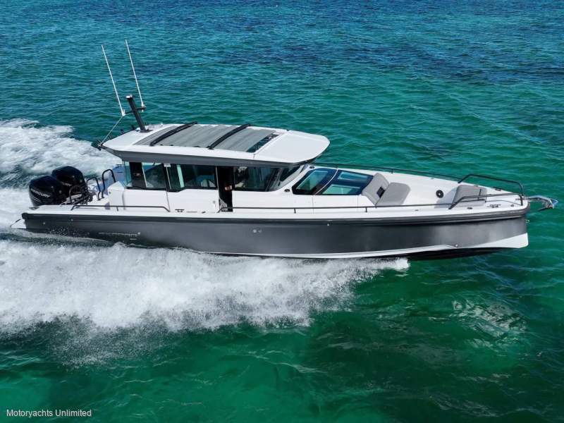 Axopar 37 XC Cross Cabin - Striking looking with metallic grey hull