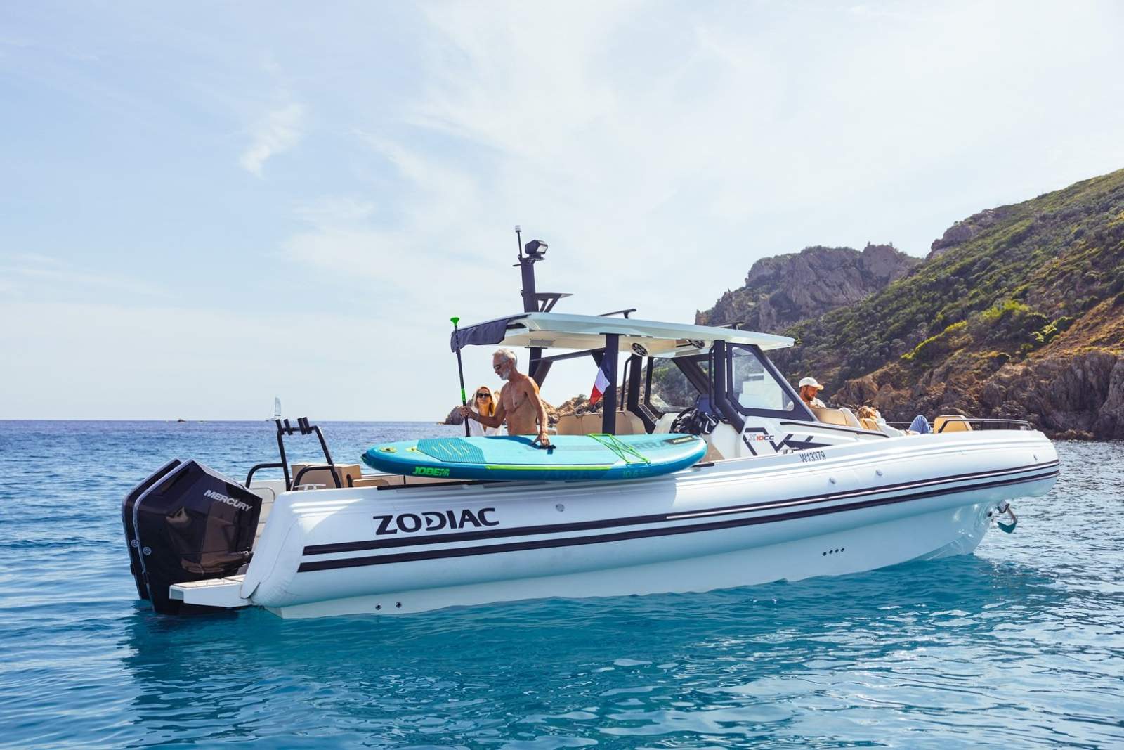Zodiac X10CC fibreglass centre console RIB with hypalon tubes