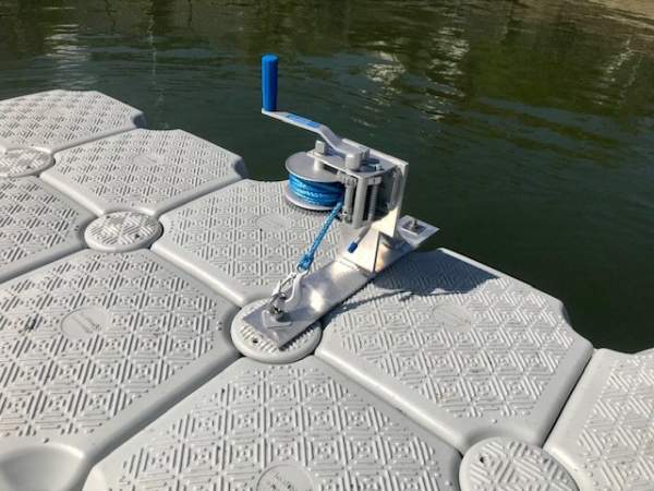 Boat/Tinny/Jet Ski Floating Pontoon Dock - 3m x 4m - Rollers + Winch