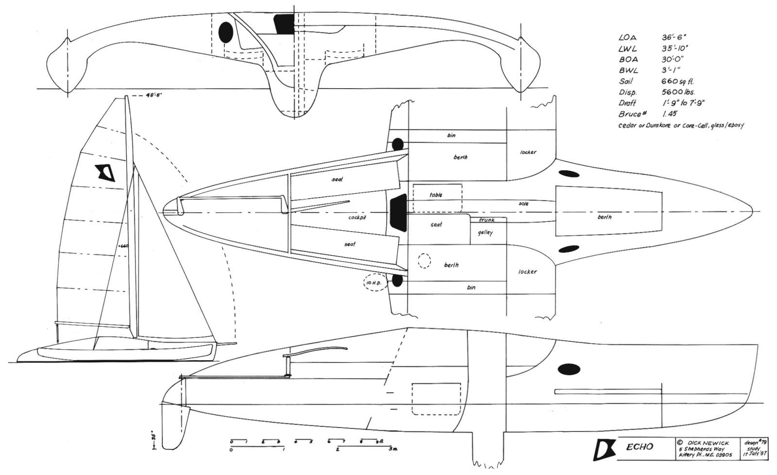 Dick Newick Echo II Custom:Echo II Layout