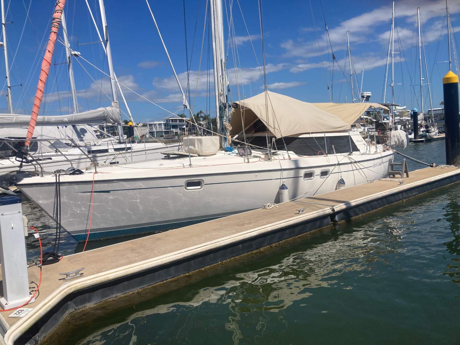 Moody Eclipse 43 Ocean Ready Deck Saloon with Dual Helm