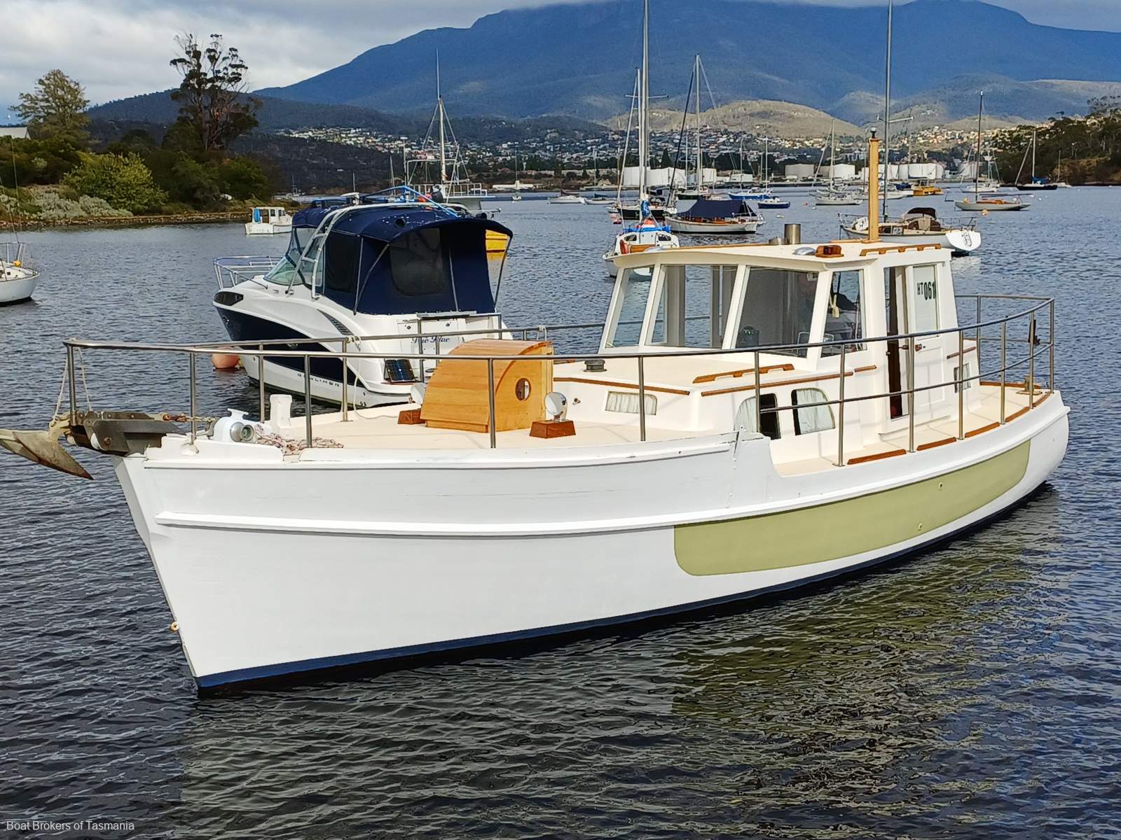 Traditional Tasmanian motor Sailer. Rig removed