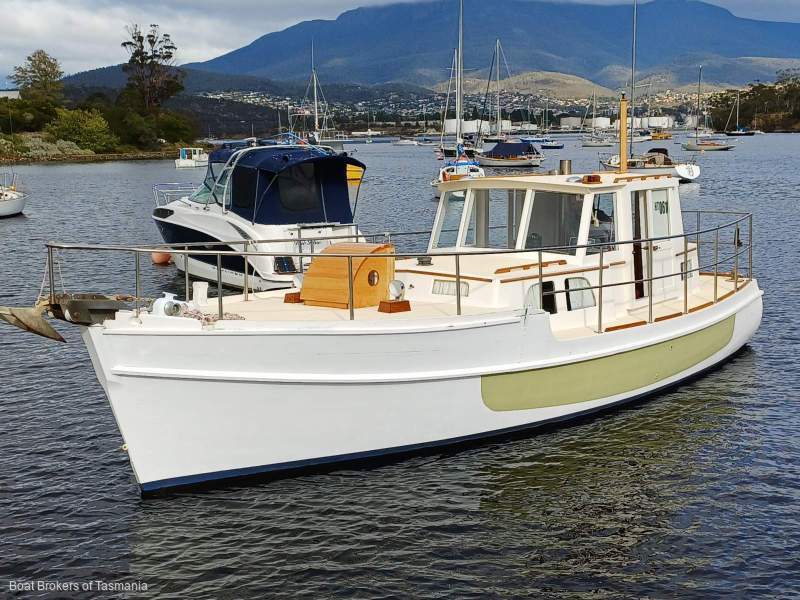Traditional Tasmanian motor Sailer. Rig removed