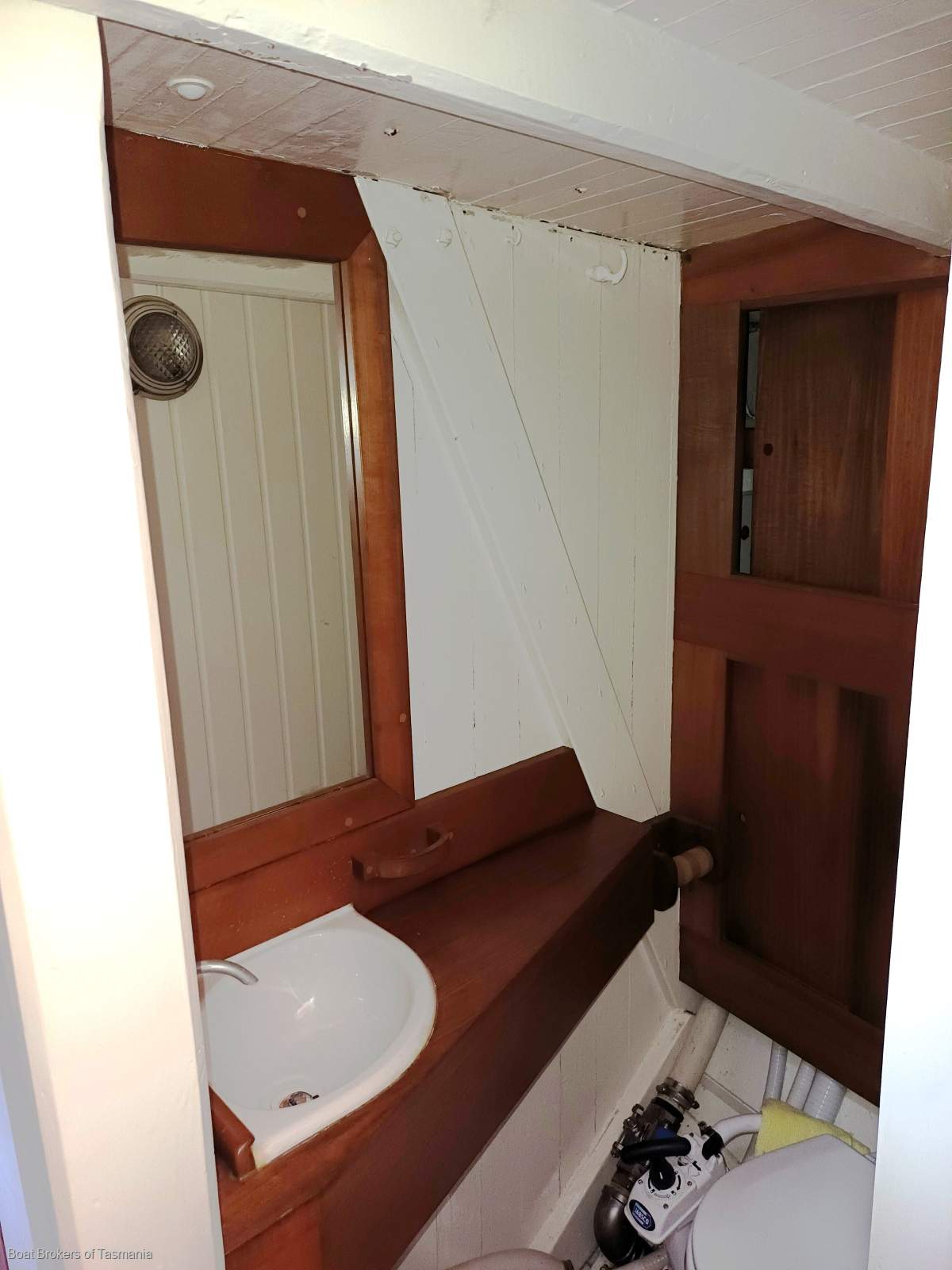 S'Shiffli Traditional Tasmanian motor Sailer. Rig removed Boat Brokers of Tasmania